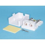 TJCM2 6P4C-W, Розетка телефонная, 2 порта RJ-11, мини, белая