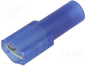 KEYS8293, Наконечник: плоский, 4,8мм, 0,5мм, "мама", обжим, на провод, синий