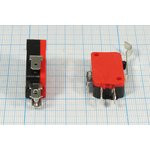 Микропереключатель, размер 29x10 x16, 16А, переключение ON-(ON), размер концевика L31, SV164-1C25