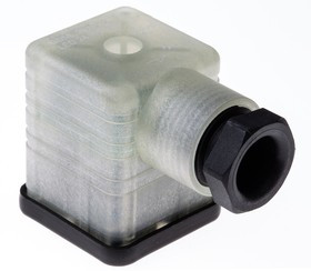 934417002 GDML 2016 LED 24 VR YE black, GDML 2P+E DIN 43650 A, Female Solenoid Valve Connector, with Indicator Light, 24 V Voltage