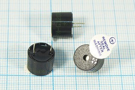 Излучатель звука магнитоэлектрический со встроенным генератором 3В, 12х10мм и непрерывный звук 2.3кГ