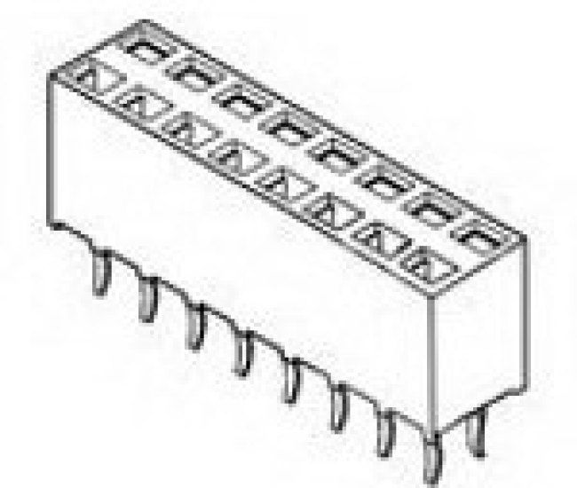 1-215307-4, Conn Socket Strip RCP 28 POS 2.54mm Solder ST Thru-Hole