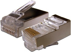 Коннектор RJ45 STP 8P8C, универсальный, для толстого кабеля, cat.6, 100 шт.