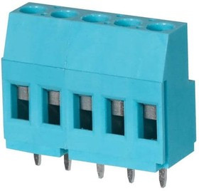 TB009-508-05BE, Fixed Terminal Blocks Terminal block, screw type, 5.08 , horizontal, 5 poles, CUI Blue, slotted screw, PCB mount