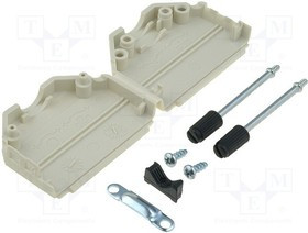 DPPK25-DE-K, Корпус для разъемов D-Sub, прямой, UNC4-40, слоновая кость