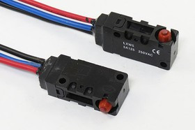 Микропереключатель, размер 38x10 x15, 5А, переключение ON-(ON), размер концевика H18, LXW-5