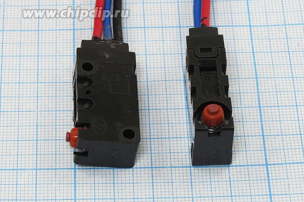 Микропереключатель, размер 38x10 x15, 5А, переключение ON-(ON), размер концевика H18, LXW-5