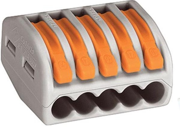 Соединительная клемма с рычажком 222-415 5-ти проводная 0,08-2,5мм, 400В, 32А, без пасты, 40 шт. 2652 Соединительная клемма с рычажком 222-415 5-ти проводная 0,08-2,5мм, 400В, 32А, без пасты, 40 шт. 2652