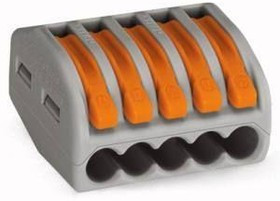 Соединительная клемма с рычажком 222-415 5-ти проводная 0,08-2,5мм, 400В, 32А, без пасты, 40 шт. 2652 Соединительная клемма с рычажком 222-415 5-ти проводная 0,08-2,5мм, 400В, 32А, без пасты, 40 шт. 2652