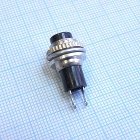 DS-314 БФ черный, кнопка без фиксации на замыкание