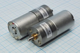 Двигатель постоянного тока 6В с редуктором, 60 об/мин; № 6208 двиг 6В\0,07А\унив\60\ 25x58m65\\Кред=