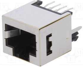 RJJS88A22E1V, Гнездо, RJ45, PIN: 8, экранированный, Конф: 8p8c, THT, прямой