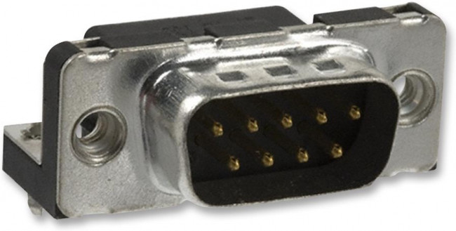 D09P33E4GX00LF, D-Sub Standard Connectors Right angle 9 way Pin