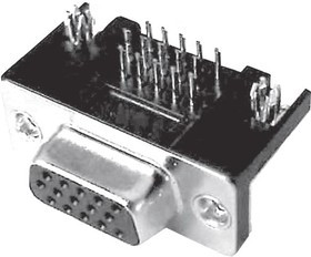 L77HDE15SD1CH4RHNVGA, D-Sub High Density Connectors Dsub, Stamped Signal 3A, High Density, Right Angle PCB Thru Hole, FP=8.89mm (.350"), 15