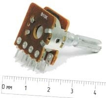 Переменный резистор 10кОм с щелчком 4648 РПвр 10к\B\17мм\ KC6x25\F-16KGT1\