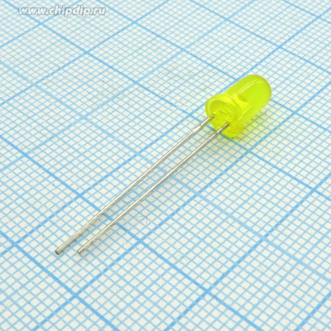L-7113LYD, LED; 5mm; yellow; 1?3mcd; 30°; Front: convex; 1.85?2.5V
