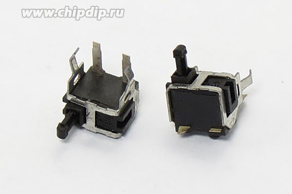 Микропереключатель кнопочный, размер 6.3x 3.7x 9.5, 0.1А, переключение OFF-(ON), размер концевика H9.5