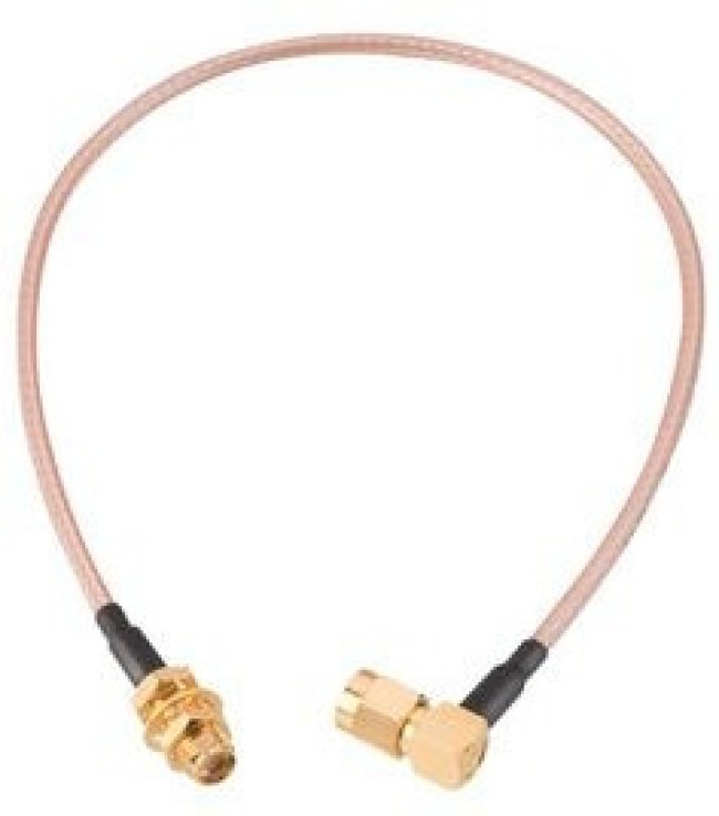 65503603215306, RF Cable Assembly, SMA Male Angled - SMA Female Straight, 152.4mm, White