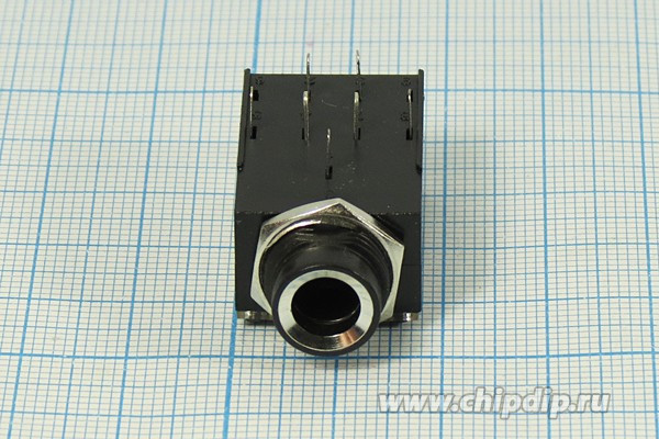 Гнездо Audio Jack стерео 6.3мм на плату; №2664 гн 6,3стерео\7P\плат М12\\ON-OFF\