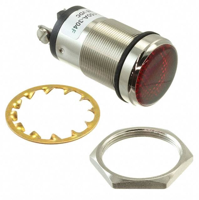 556-150A-304F, LED Panel Mount Indicators 1in FLAT RED