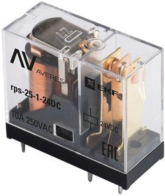 Реле промежуточное РП slim 25/1 10A 24В DC AVERES EKF rps-25-1-24DC
