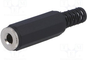 JC-122, Вилка; Jack 3,5мм; "мама"; stereo; с амортизатором; прямой