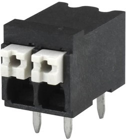 TBLH10-350-02BK, Fixed Terminal Blocks Terminal block, screwless, High Temp, 3.5, Horizontal, 2, Black w Gray Button