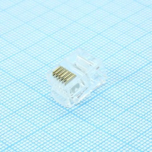 KLS12-RJ12-6P6C-01, (TP-6P6C), Разъем на кабель 6 контактов, TP6P6C вилка телефонная