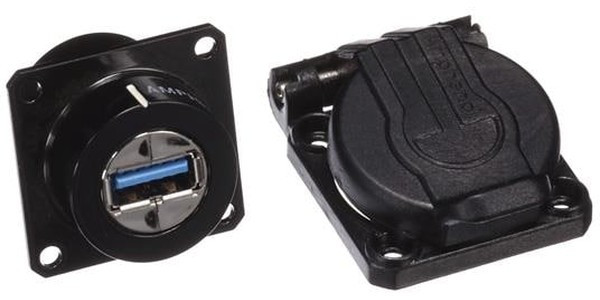 USB3F2BSCC, Straight, Flange Mount, Socket Type A 3.0 USB Connector