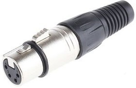 458014, XLR Connector, Socket, Straight, Cable Mount, 4 Poles