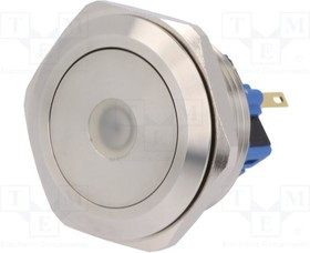 V30-11D-24R-S, Переключатель: антивандальный, Пол: 2, SPDT, 3A/220ВAC, 5A/24ВDC