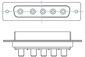 681S5W5203L001, D-Sub Mixed Contact Connectors IP67 POWER-D 5w5PWR 40A VERT FEM 681S5W5203L001, D-Sub Mixed Contact Connectors IP67 POWER-D 5w5PWR 40A VERT FEM