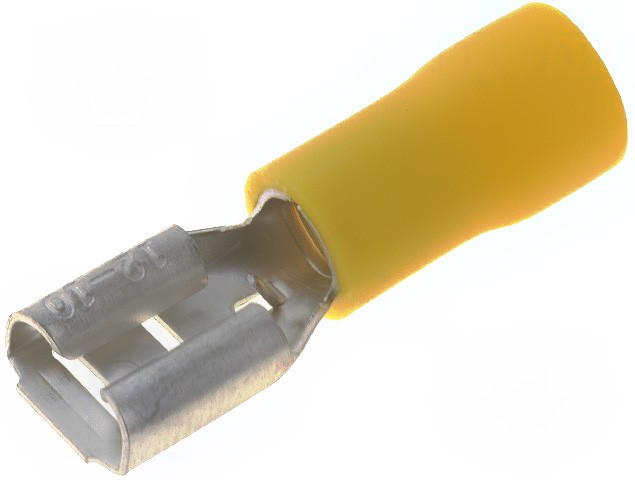 ST-005/Y, Наконечник плоский, 6,3мм, 0,8мм, "мама", 4-6мм2, обжим, на провод ST-005/Y, Наконечник плоский, 6,3мм, 0,8мм, "мама", 4-6мм2, обжим, на провод