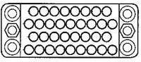 201356-1, Rack &amp;amp; Panel Connectors MALE BLOCK PHEN104P