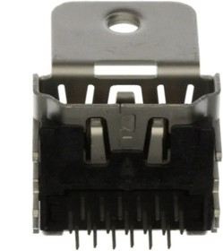 1746679-1, Conn HDMI RCP 19 POS 1.5mm Solder RA Thru-Hole 19 Terminal 1 Port Box/Tray