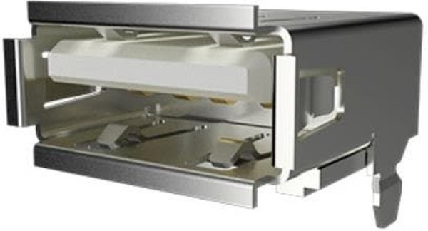 87583-2010RPLF, USB, 2.0 TYPE A, R/A RCPT, 4POS, SMT