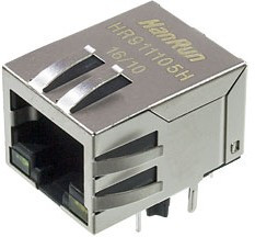 HR911105H, (тубы или паллета), Разъём RJ45 Tab down 0.85 inch, TX 1CT:1CT RX 1CT:1CT LED: G/Y