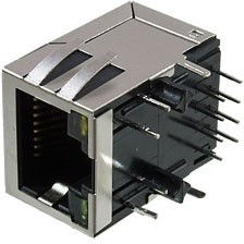 HR911105H, (тубы или паллета), Разъём RJ45 Tab down 0.85 inch, TX 1CT:1CT RX 1CT:1CT LED: G/Y