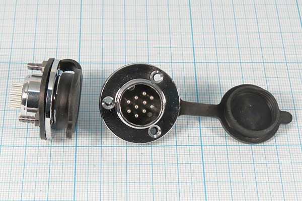 Штекер микрофонный MIC20\ 7P\пан/флан\М19\ зуглушка\XS20JK7P-M; №14539 штек мик MIC20\ 7P\пан/флан\М19\ зуглушка\XS20JK7P-M