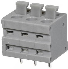 TBL009V-500-03GY-2GY, Fixed Terminal Blocks Terminal block, screwless, 5.00, Vertical, 3, Gray w Gray Button
