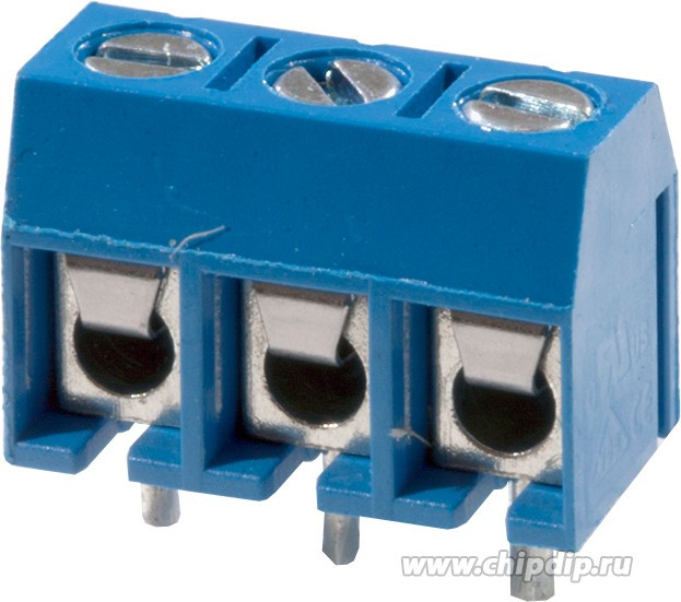 XY301V-A-3P 5mm, Винтовой клеммный блок XY301V-A-3P на 3 клеммы M2.5, шаг 5 мм, 17.5 А, 24-14 AWG