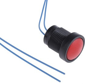 4959112, Pushbutton Switches SEALED PB SW WIRE LEAD ROUND BEZEL RED