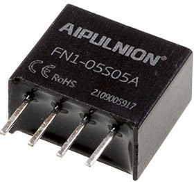 FN1-05S05A, DC-DC преобразователь 1Вт 5В выход 5В SIP4 11.5*6*10мм 1.5кВ (TME0505S)