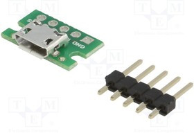 POLOLU-2586, Модуль: адаптер, штыревой, USB B micro, USB Micro-B