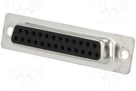 DB25-SS, Разъем D-Sub; PIN: 25; вилка; "мама"; на провод; пайка; Цвет: черный