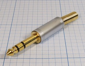 Штекер 6,3стерео, 3C[Au], кабель/SG, пружинный хвост; №10836 штек 6,3стерео\3C [Au]\каб/SG\пруж хвост\\