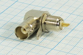 Высокочастотное угловое гнездо BNC с креплением на панель; №2947 гн BNC\\пан\\угл гайка d10\