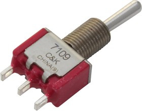 7109SYZQE, Рычажный переключатель, None-On-(On), SPDT, Без Подсветки, 7000 Series, Панель, 5 А 7109SYZQE, Рычажный переключатель, None-On-(On), SPDT, Без Подсветки, 7000 Series, Панель, 5 А