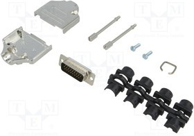 DTCK15-HDP26-K, Разъем D-Sub HD; PIN: 26; вилка; "папа"; пайка; на провод; черный