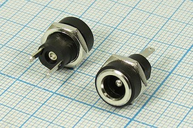 Разъем питания DC розетка , 2.1D5.5, 2C, на блок М8, DJK-32A